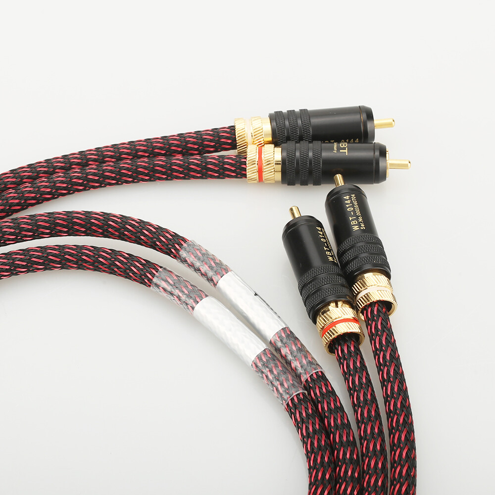 HI-END Pure Copper HiFi Audio RCA Interconnect Cable With Gold Plated RCA PLUG