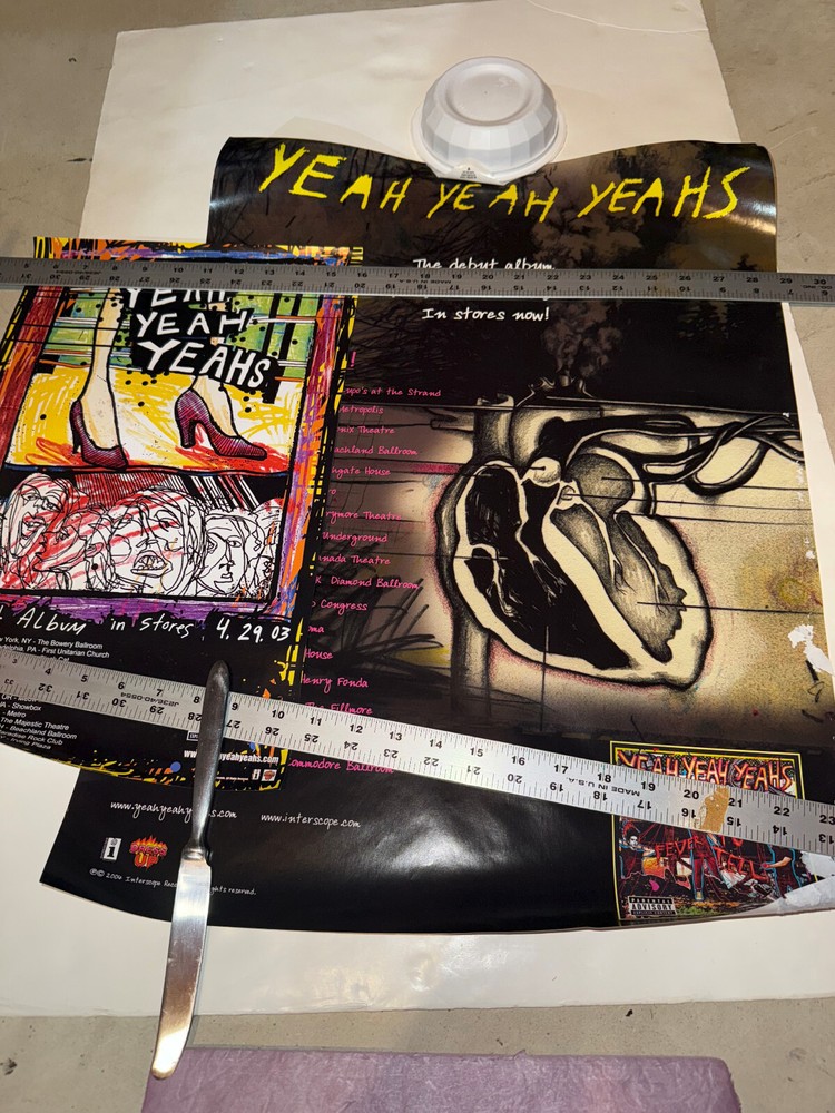 2 Yeah Yeah Yeahs debut with tour dates original PROMO posters 3/10