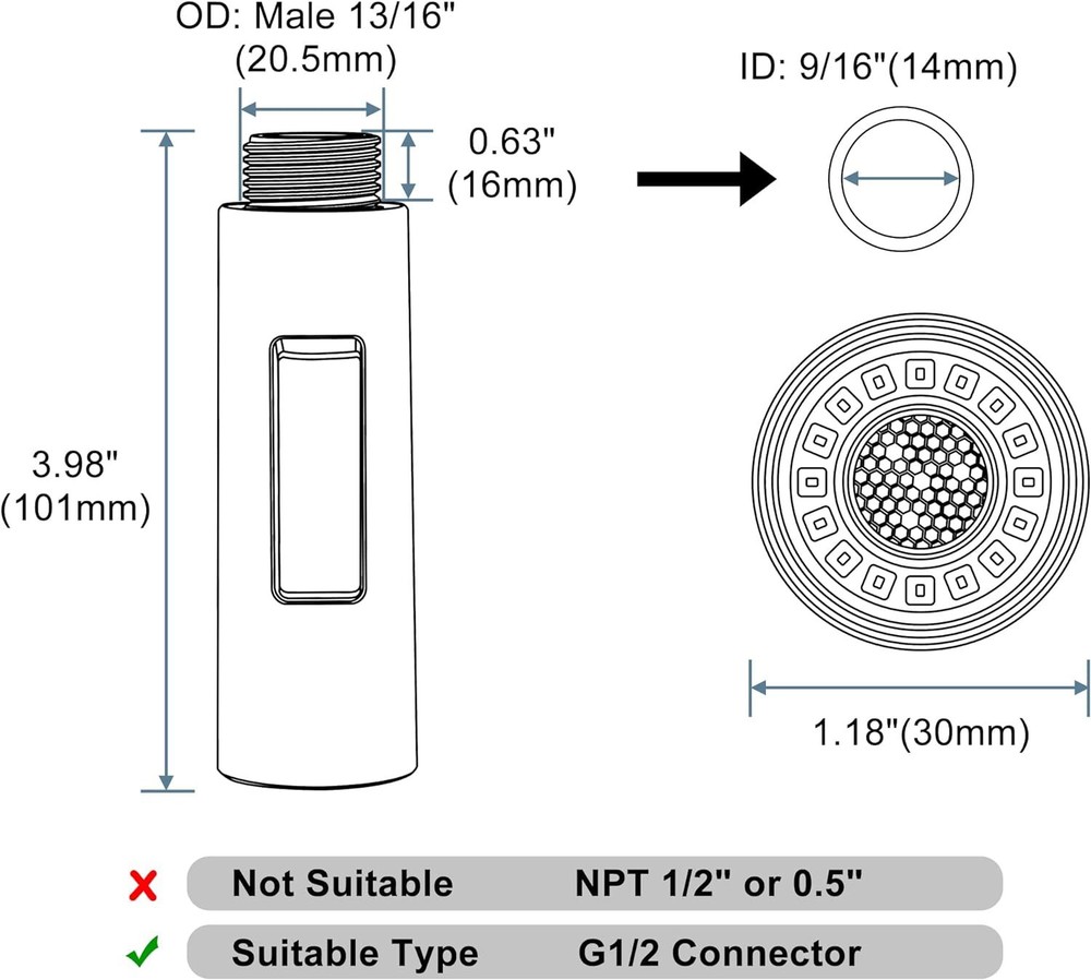 Brushed Gold Kitchen Faucet Sink Pull down Sprayer Tap Head Replacement Part