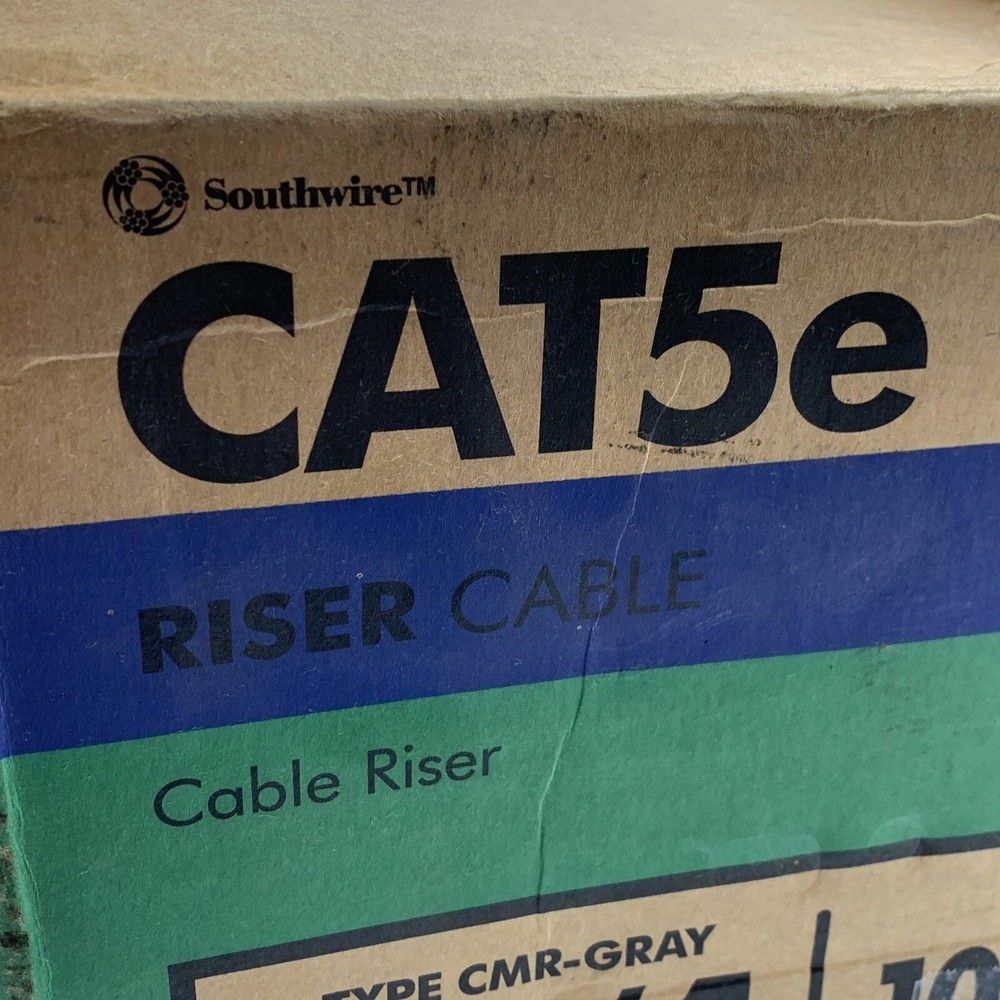 578ft SouthWire Type UTP CMR Gray 24/4 CAT5e Riser Cable