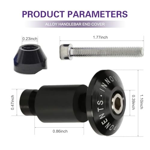 2 PCS Motorcycle Handlebar End Plugs, Anti Vibration Weight Bar Plug, Rust