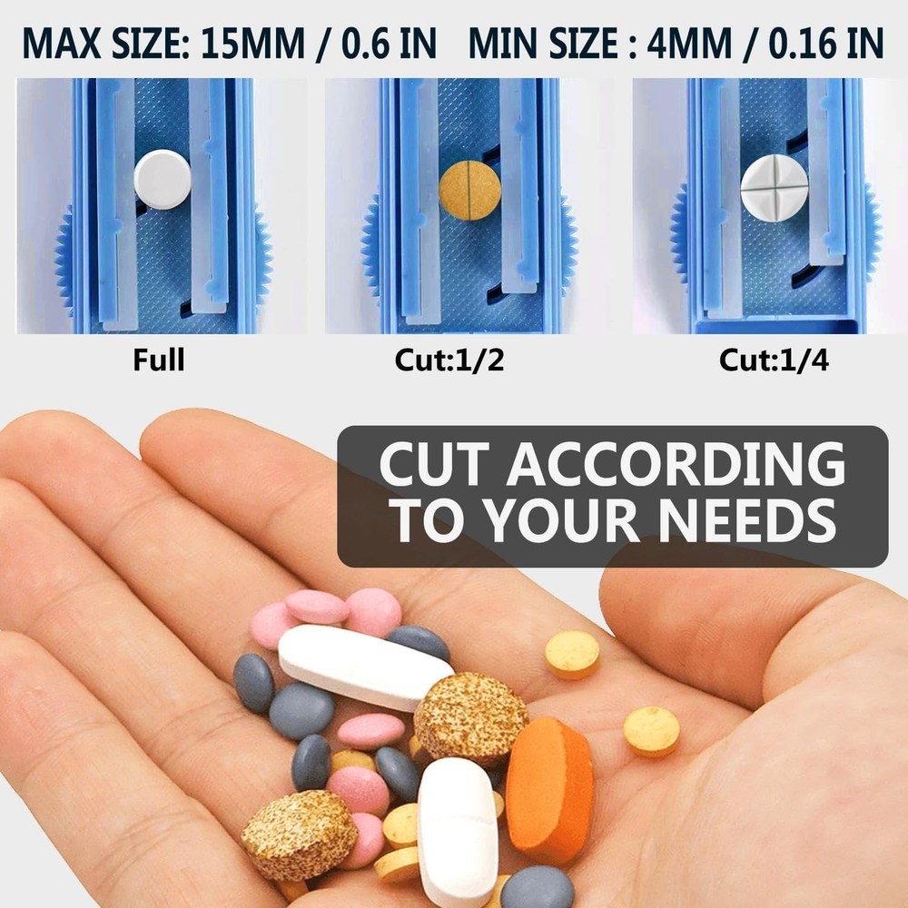 Precision Adjustable Pill Cutter for Small Pills