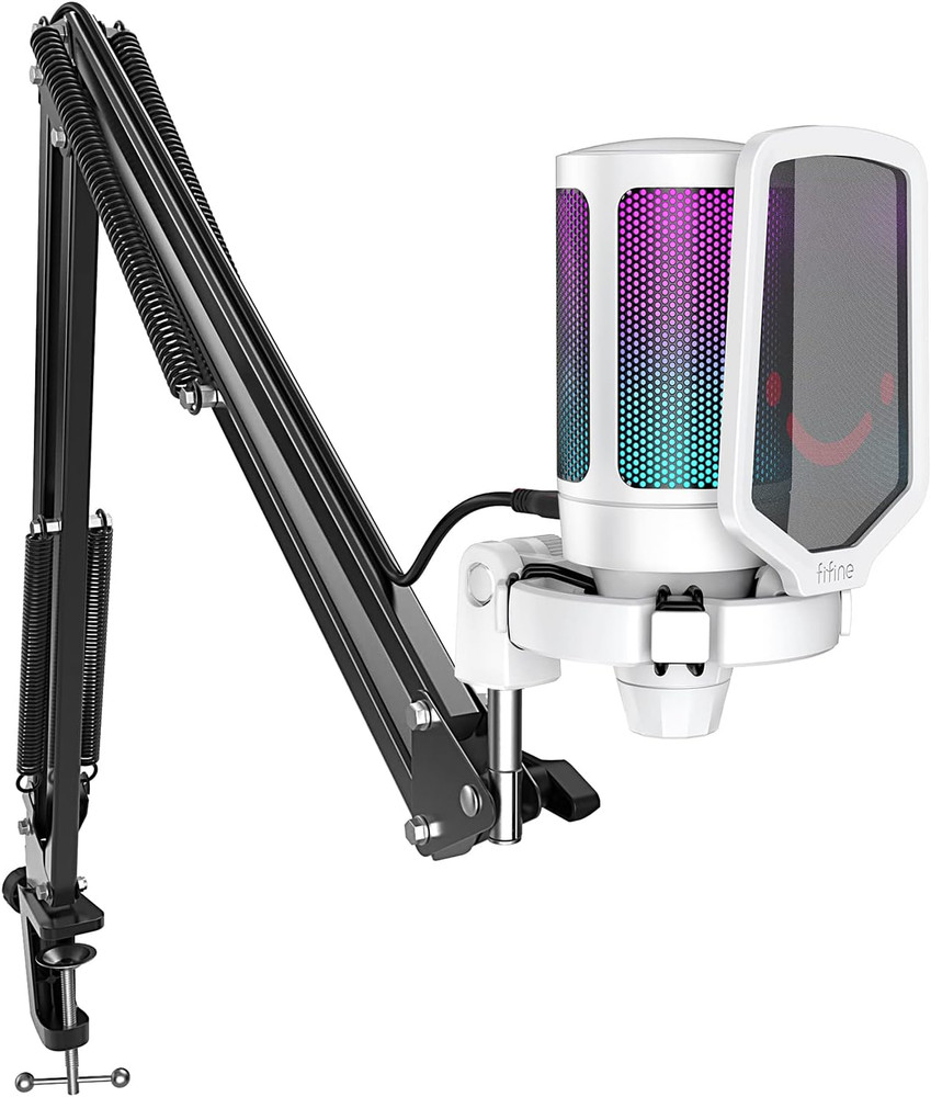 Streaming Gaming USB Microphone Kit, PC Condenser RGB Mic Compatible with PS4/PS