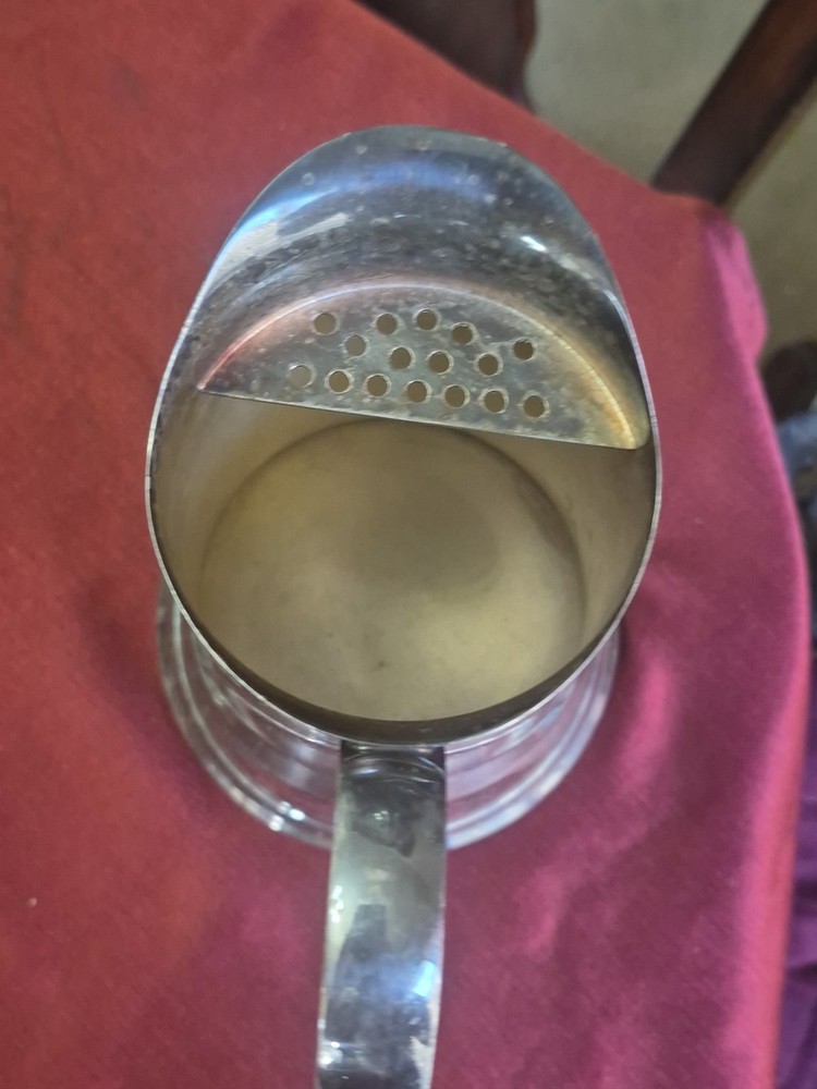 Sheffield Silver On Copper Sheffield Water Pitcher Pierced Spout