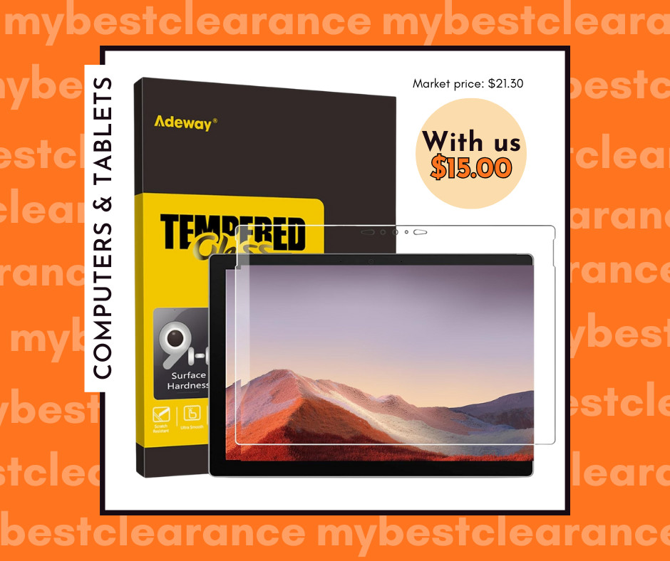 Adeway Microsoft Surface Pro 7 / Pro 7 Plus Screen Protector, Precise cutouts/Te