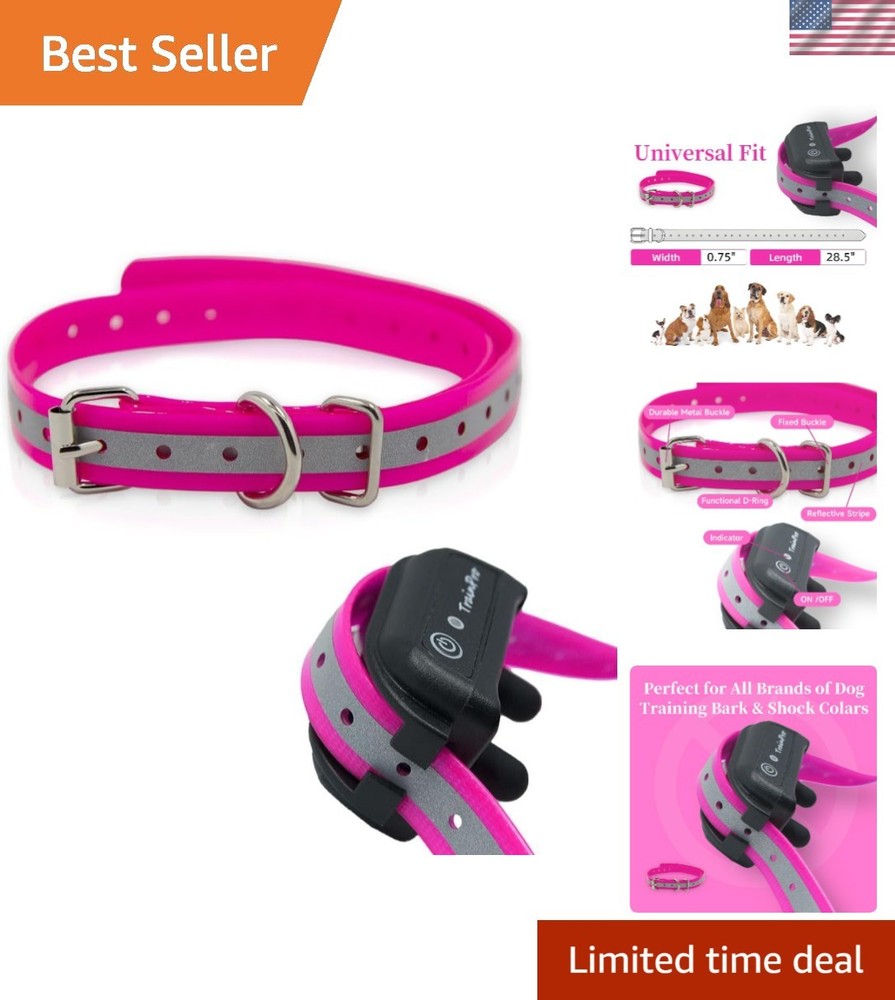 Universal 27½” Adjustable Waterproof TPU Dog Training Collar Replacement Strap