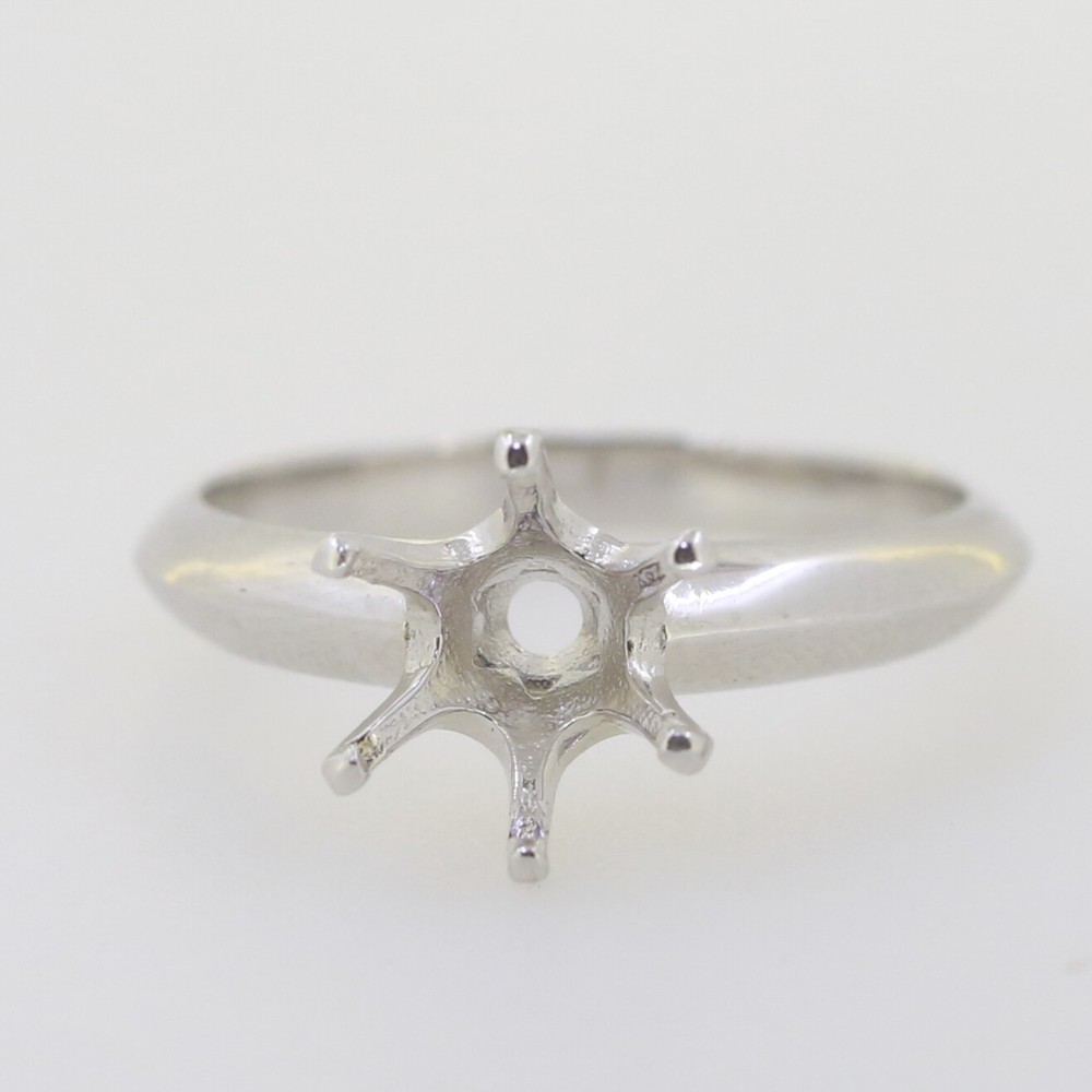 Sterling Silver Semi Mount Ring Setting Rd 8x8mm Solitaire Knife Edge Shank