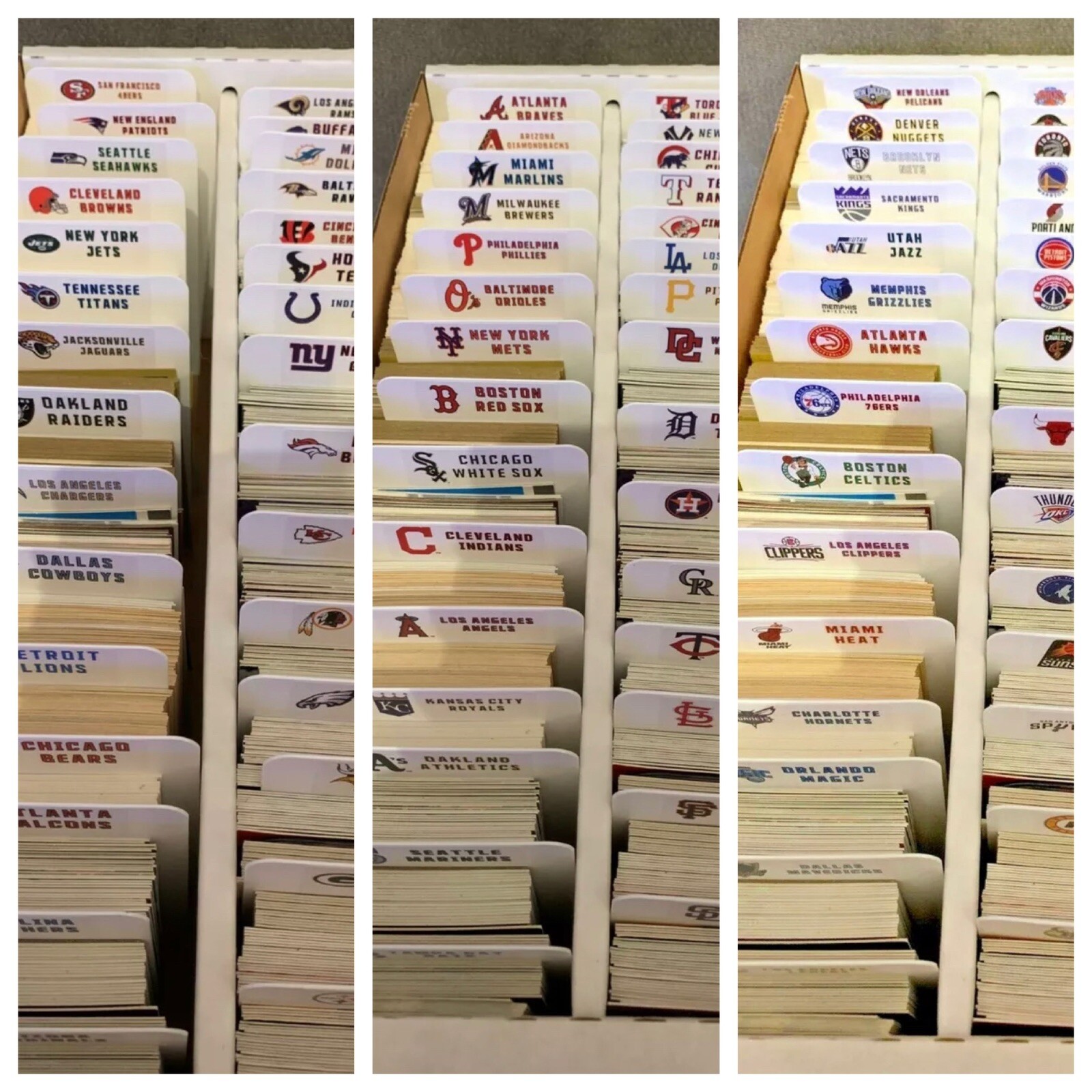 BUNDLE DEAL Sports Card TALL Dividers With FREE Customized NBA MLB & NFL Labels