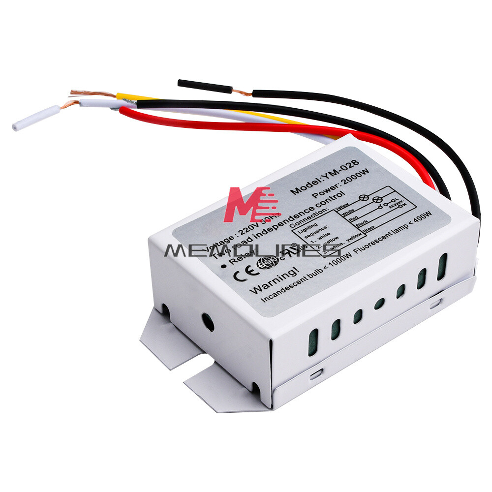 220V 2Way 3-Section 1000W Section Switch for Ceiling Light Independence Control