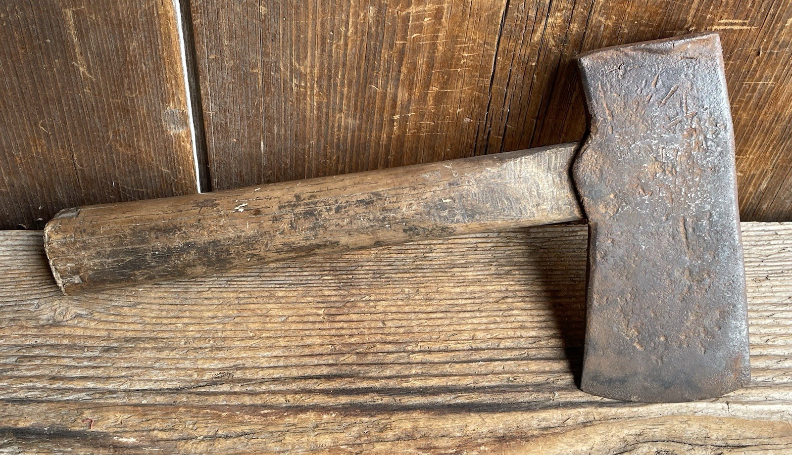 Revolutionary  War  18th Century ~ Forged Iron Belt Hatchet Axe ~ Orig Handle