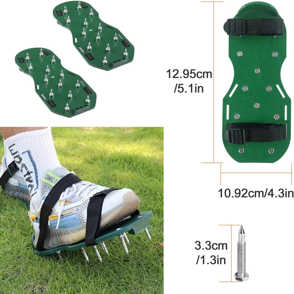 Self-Leveling Tool Kit with Rake, Spiked Roller, Spiked Shoes and 58'' Extension
