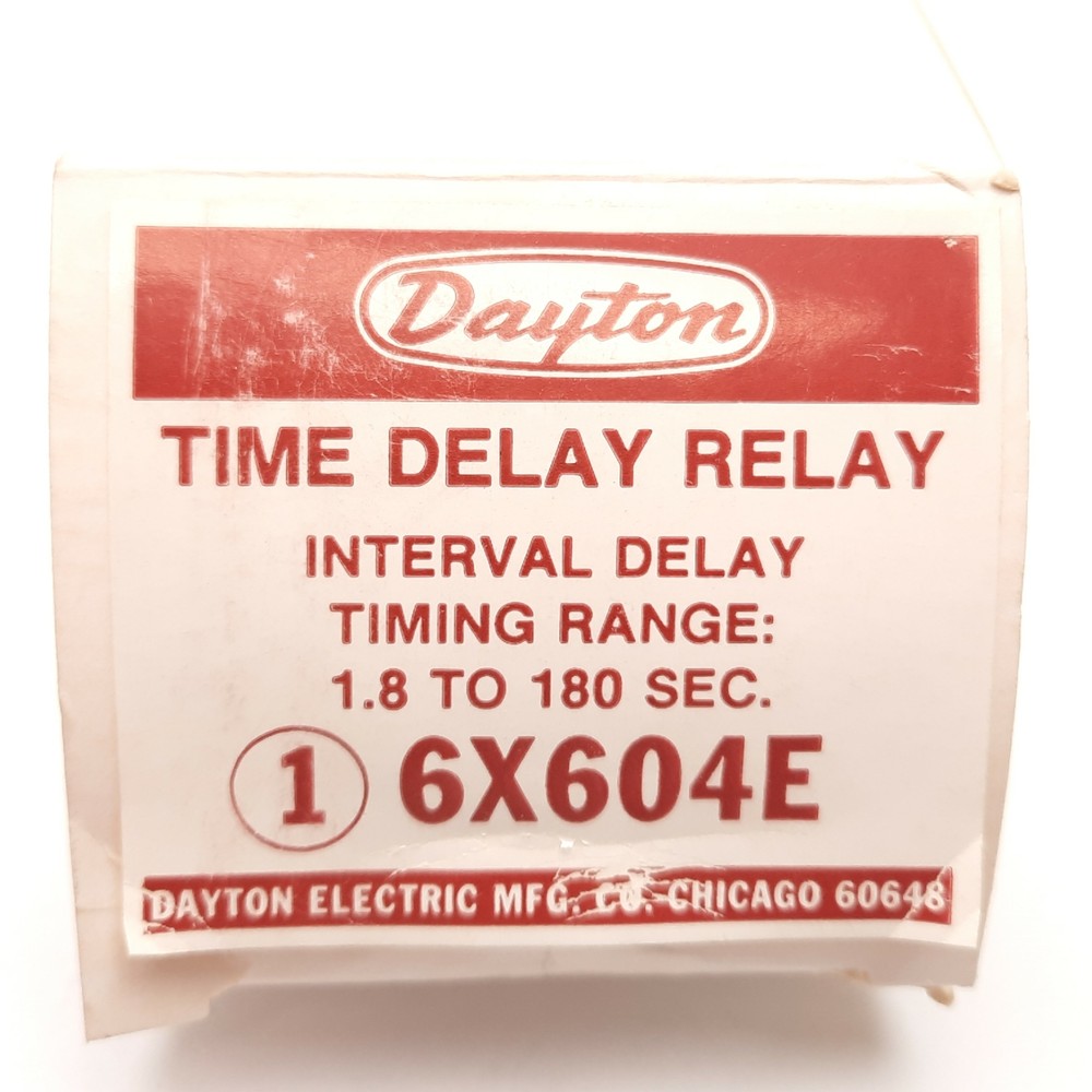 Dayton 6X604E Solid State Time Delay Relay, Interval Delay 1.8-180sec 120VAC