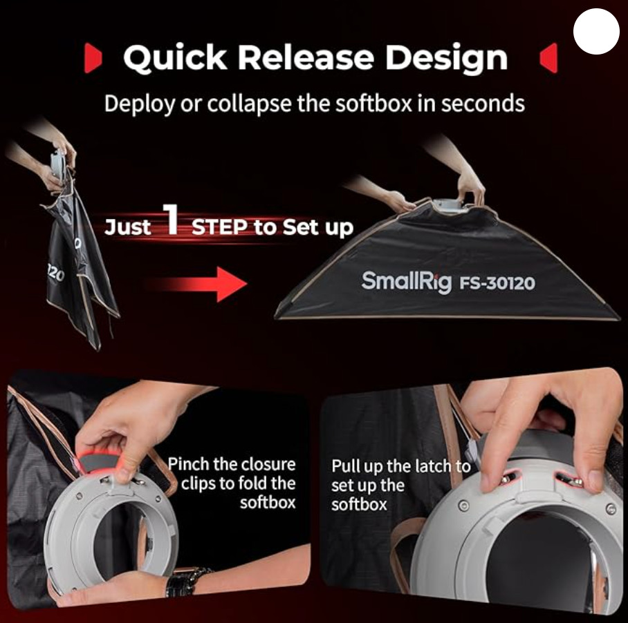 SMALLRIG 12'' x 47'' Quick Release Softbox Bowens FS-30120