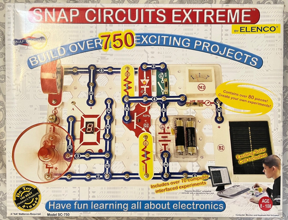 Used Elenco Snap Circuits Extreme SC-750 electronics kit