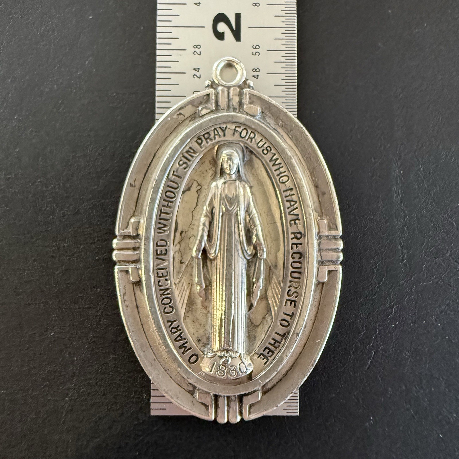 CREED Sterling Silver Miraculous Medal & Infinity Chain 40g ~ 1.4 oz Silver