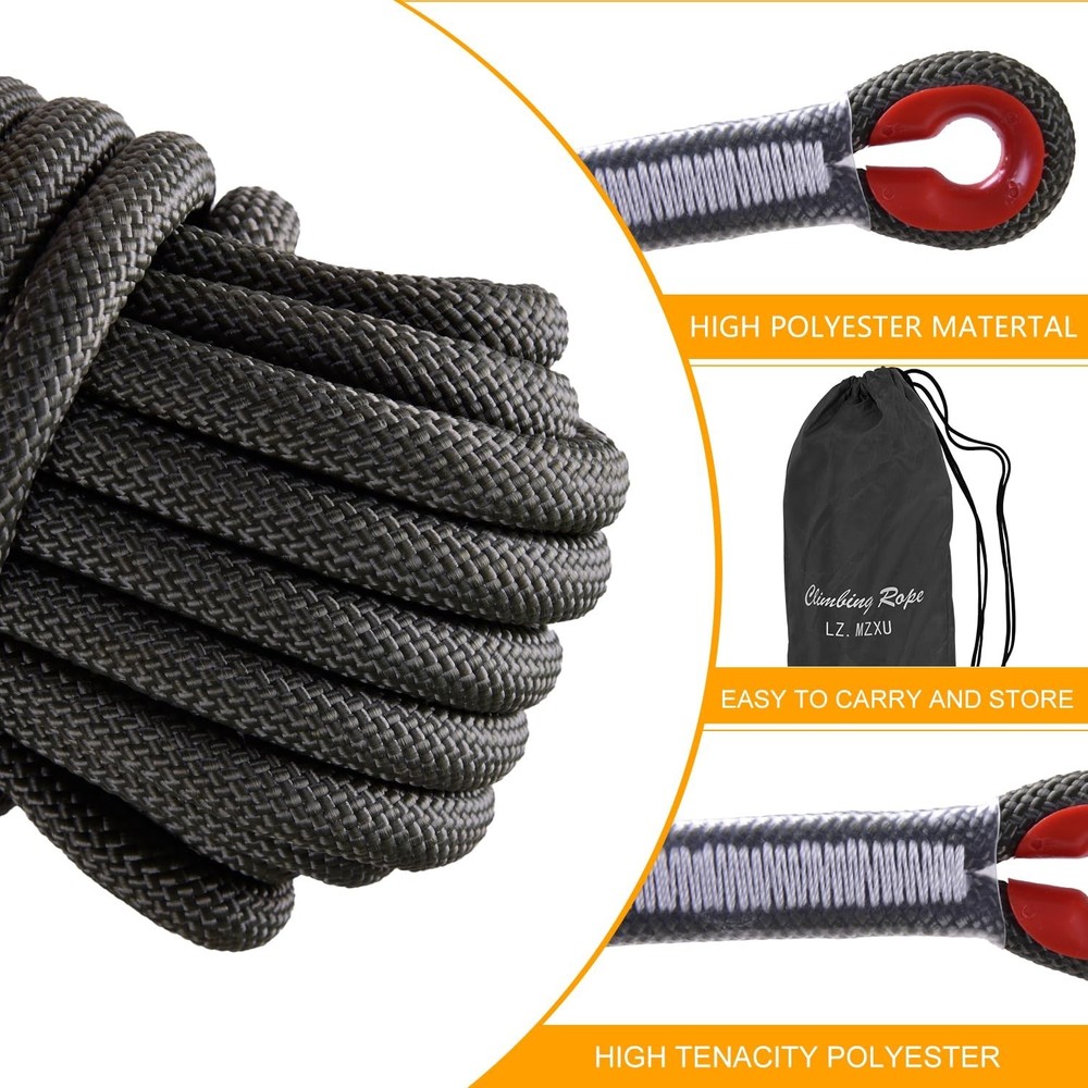 Climbing Rope, Rappelling Rope Black 100FT