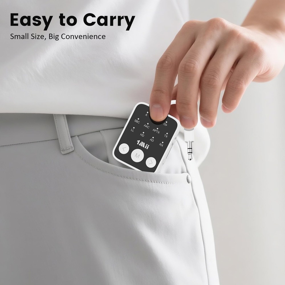 Bluetooth 5.3 Transmitter Receiver 2-in-1, aptX Adaptive & Low Latency Wirele...