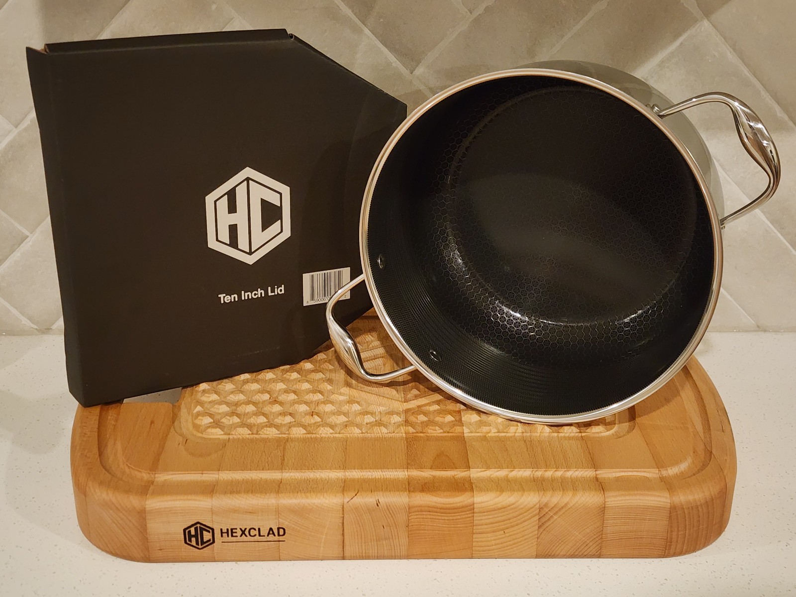 HEXCLAD Non-Stick 8 QUART STOCK POT Pan w/ Glass Lid Cookware 10” - BRAND NEW!