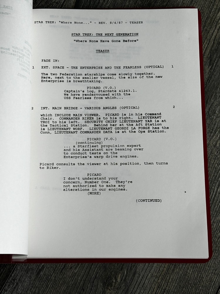 STAR TREK Script The Next Generation Where None Have Gone Revised Final Draft