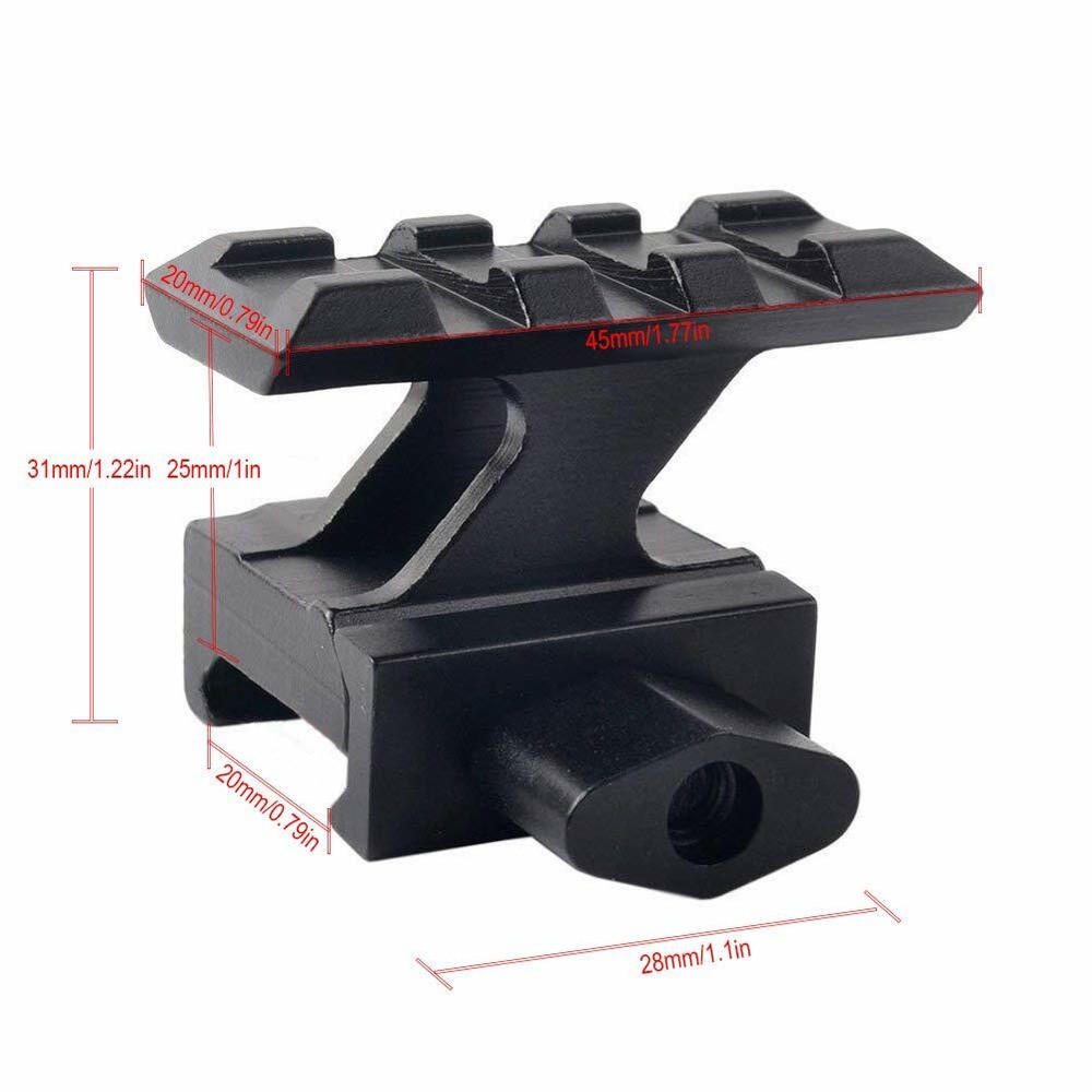 Tactical Rail Base QD Lockdown Riser Mount 3 Slot 20mm Picatinny Adapter