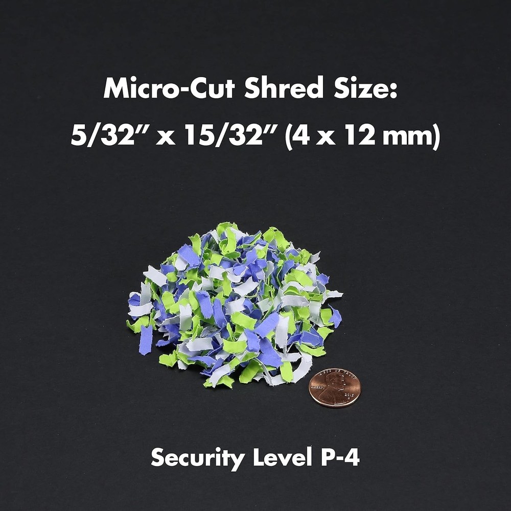 High Security 12-Sheet Micro-Cut Shredder with 60 Min Run Time & LED Alerts