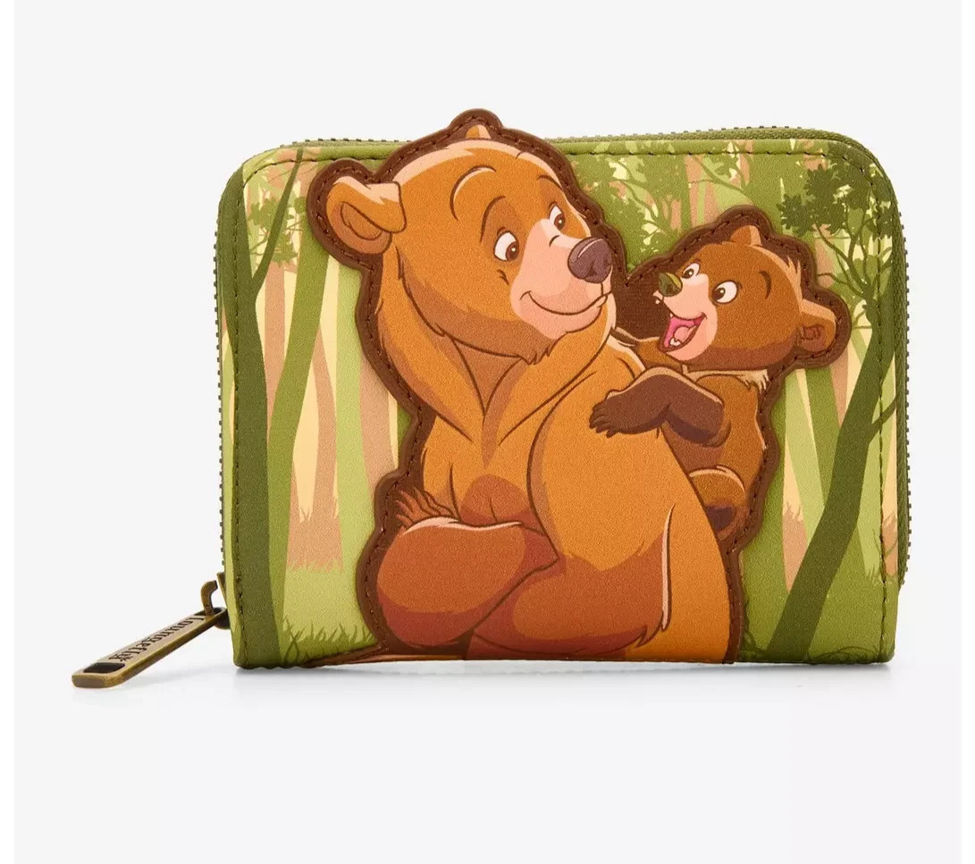 Loungefly Disney Brother Bear Wallet Koda & Kenai Trees  Zip Around New