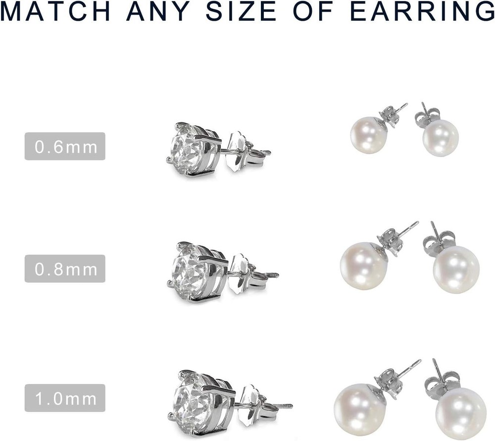 30Pcs/15 Pairs 925 Sterling Silver Earring Backs Replacement Secure Ear Locking