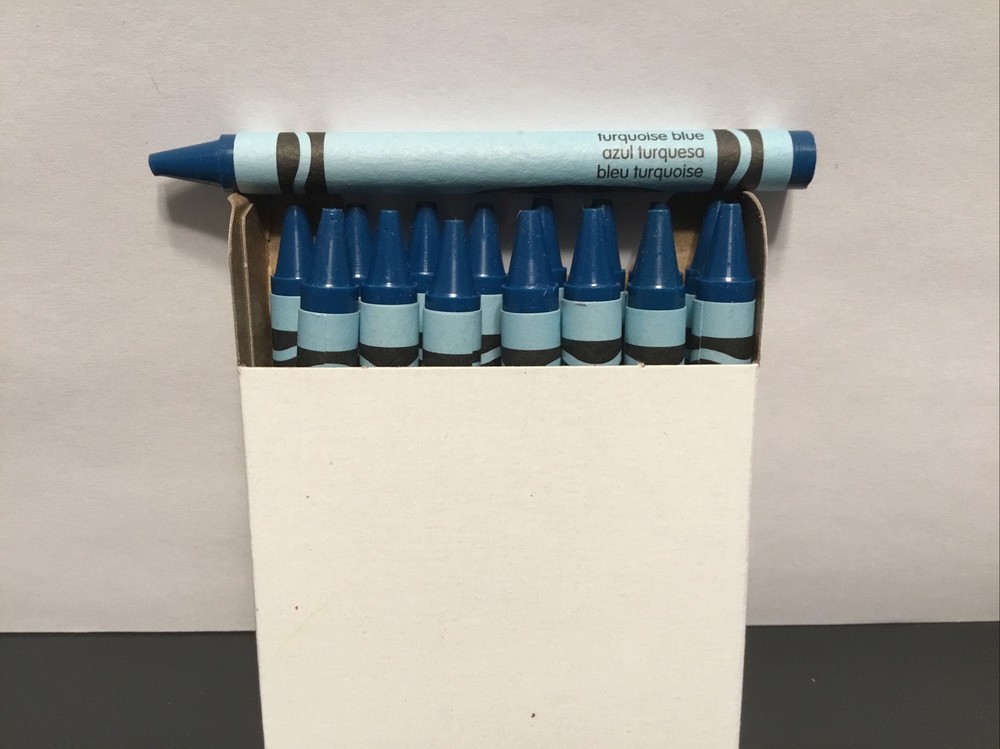 (16) Crayola Crayons (turquoise blue) BULK