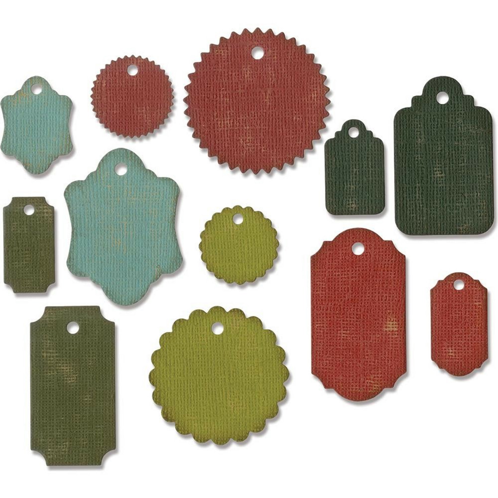 Sizzix / Tim Holtz Thinlits Dies Gift Tag 662423 12 dies