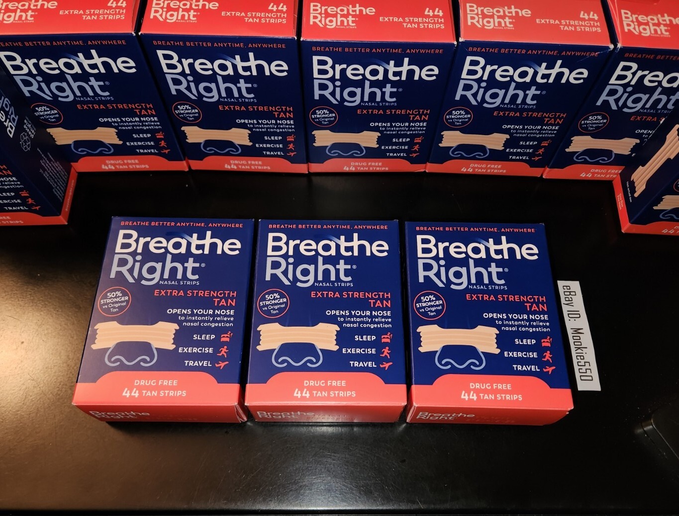 EXP 2028+! (132ct) 3 Boxes X 44ct Breathe Right Extra Strength TAN Nasal Strips