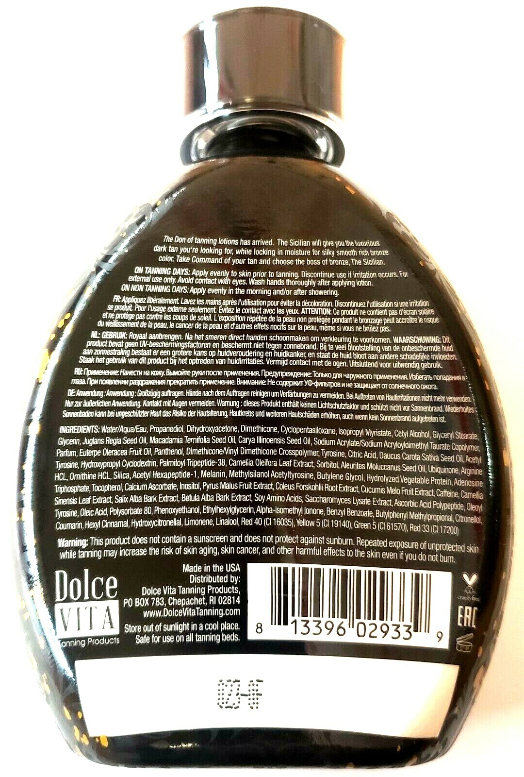 2024 The Sicilian 200x Double Dark Black Bronzer Tanning Lotion Indoor / Outdoor