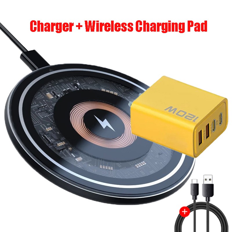 120W wireless fast charger charging pad base, suitable for iPhone Android device