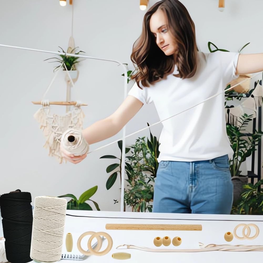 Easy Macrame Kits macrame kits for Adults Beginner 3mm, Kit, Beige