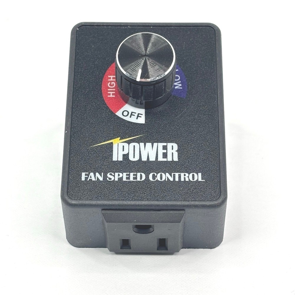 iPower Fan Speed Control Variable Dial for Inline Duct Fans Black AC Plug-In
