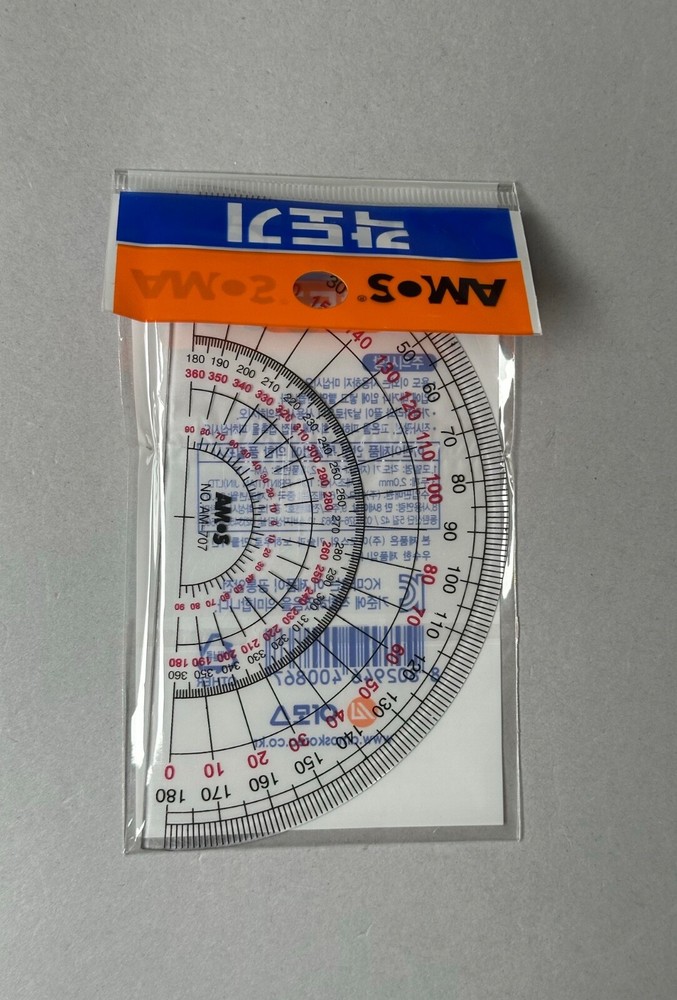 Protractor for Students School Math Study Office Clear Plastic 5.12" / 13cm
