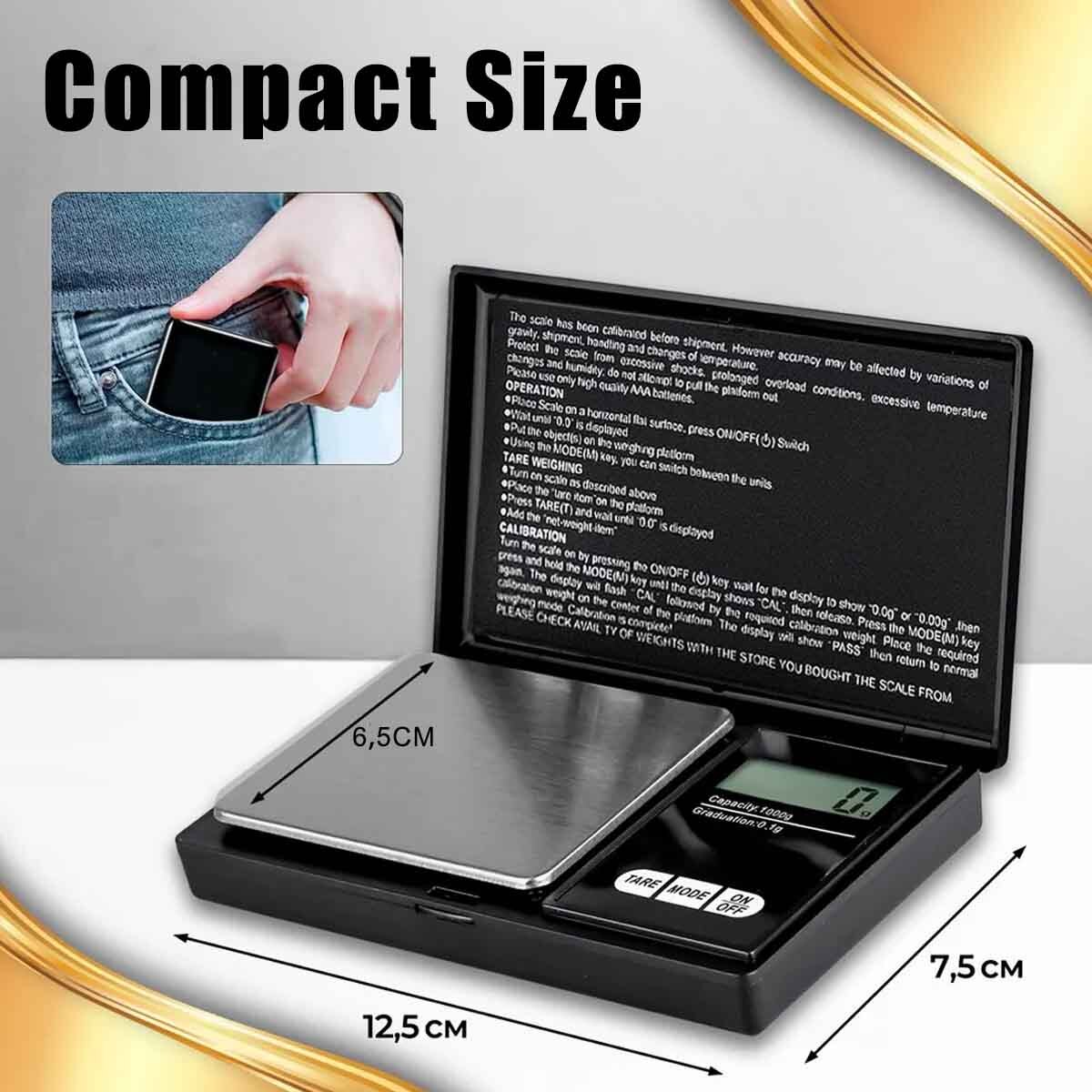 Digital Scale 1000g x 0.1g Jewelry Gold Silver Coin Gram Pocket Size Grain