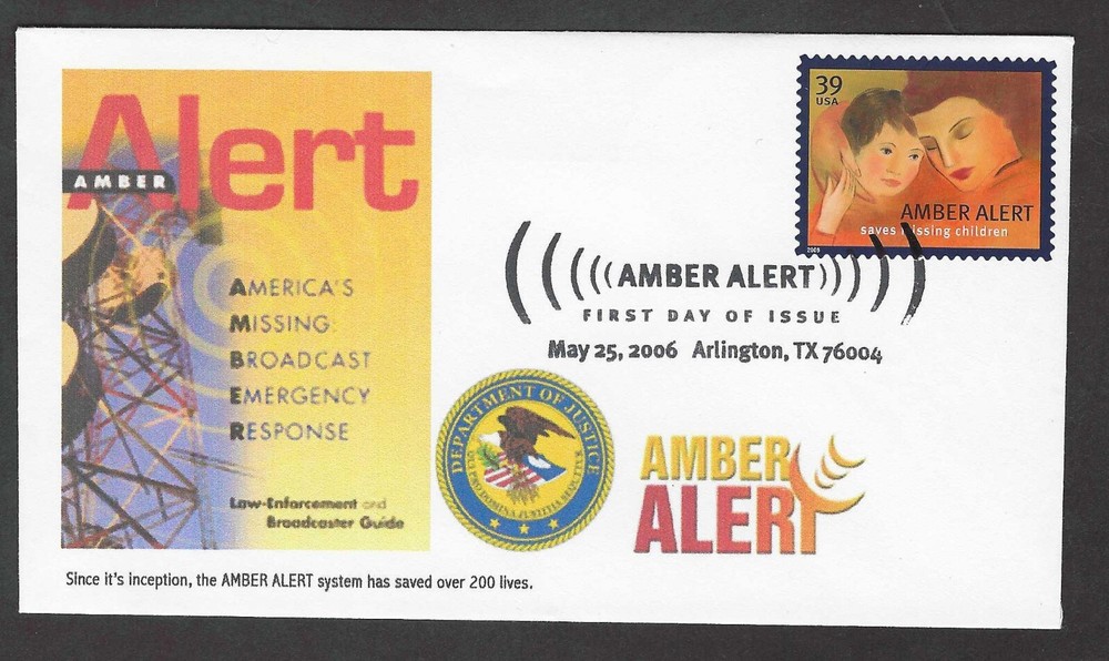 #4031 39c Amber Alert JCT Cachet FDC
