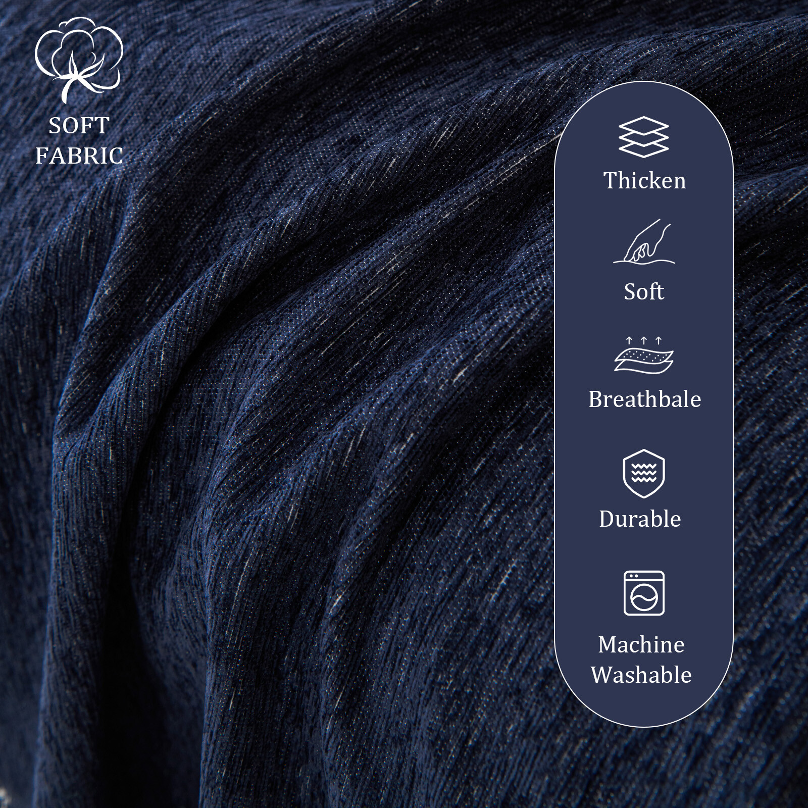 Extra Large Sectional Couch Cover 91"W Chenille Sofa Slipcover w/ Tassel 8 Color