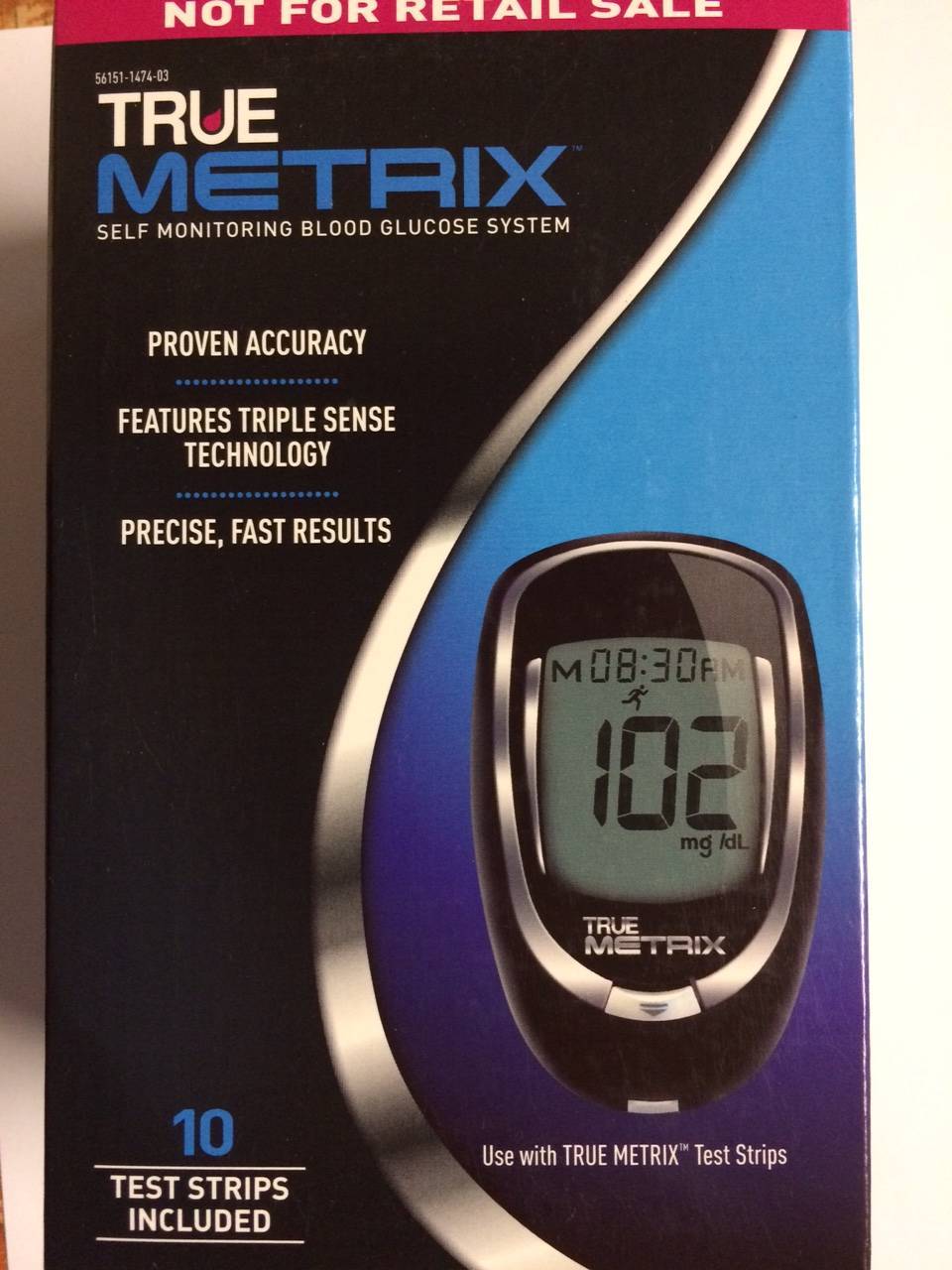 True Metrix Blood Glucose Monitoring System Complete kit Include 10 Test Strips