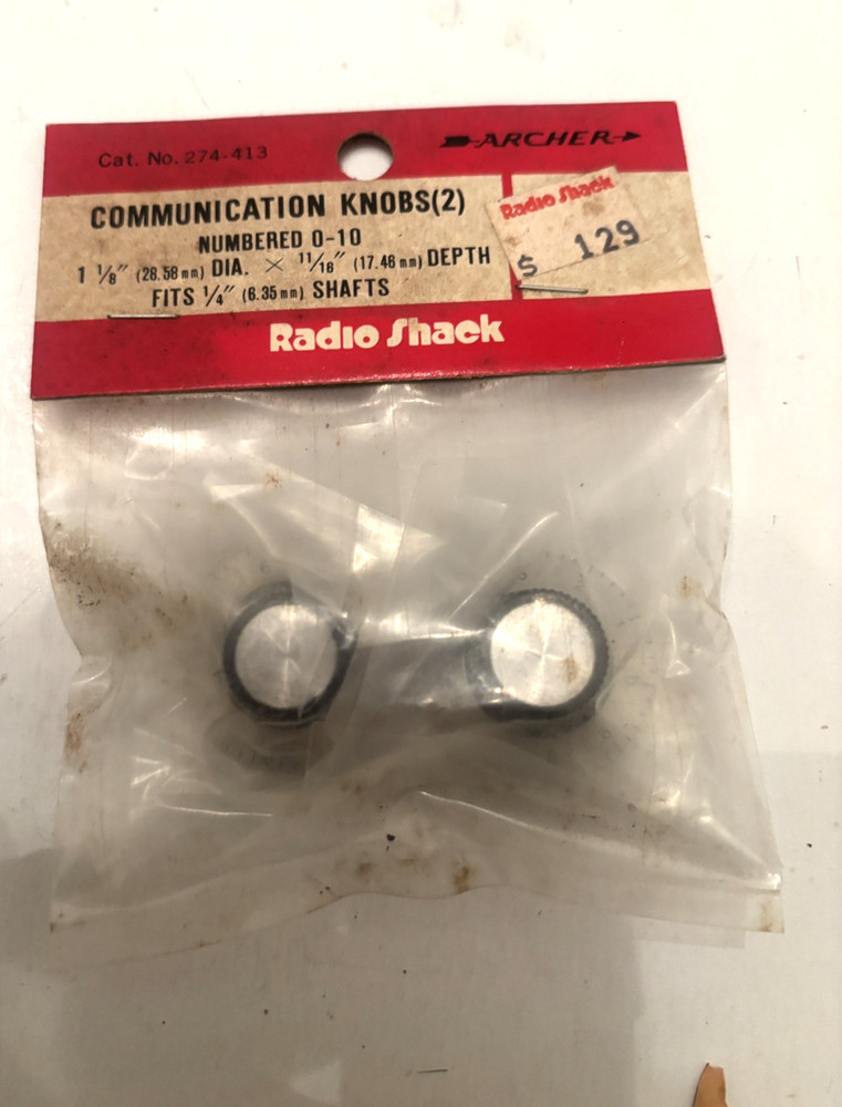 Archer Radio Shack 274-413 0-10 Numbered Communications Knob Knobs Pair  Ham
