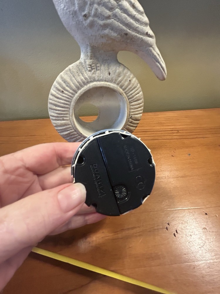 Rustic Cast Iron Bird W/Working Clock 8.25” H