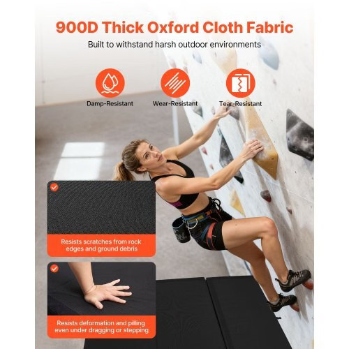 Bouldering Crash Pad, Tri-Fold Rock Climbing Crash Pad with Adjustable Backpack