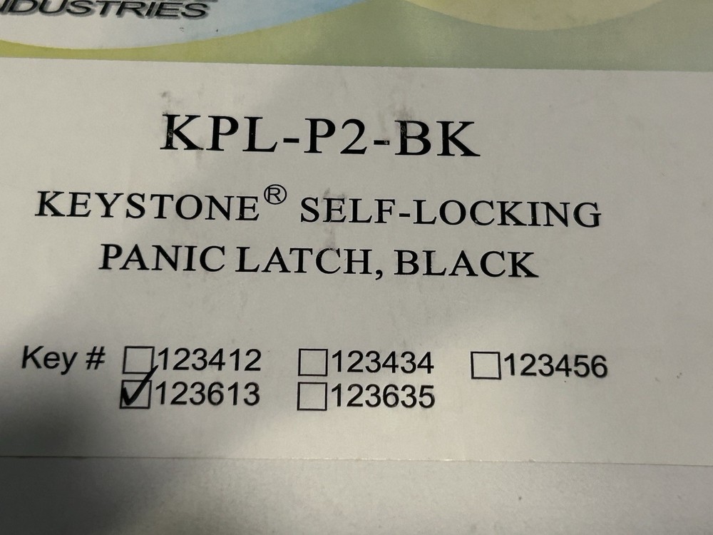 Fence Gate Latch-Keystone Self-Locking PanicLatch Keyed, Black, KPL-P2-BK