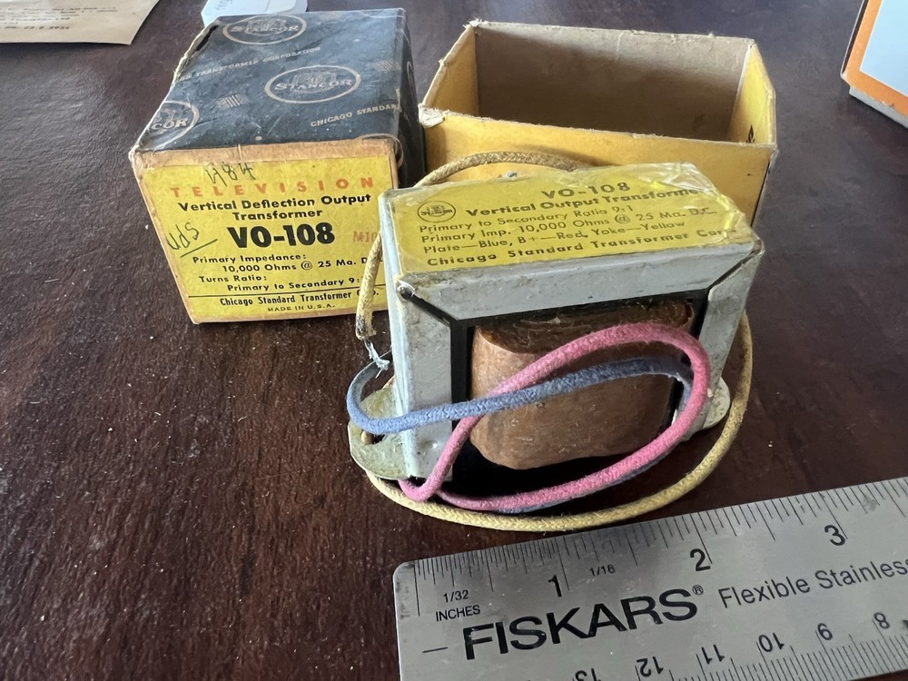 Vintage Chicago Standard Vertical Deflection Output Transformer VO-108