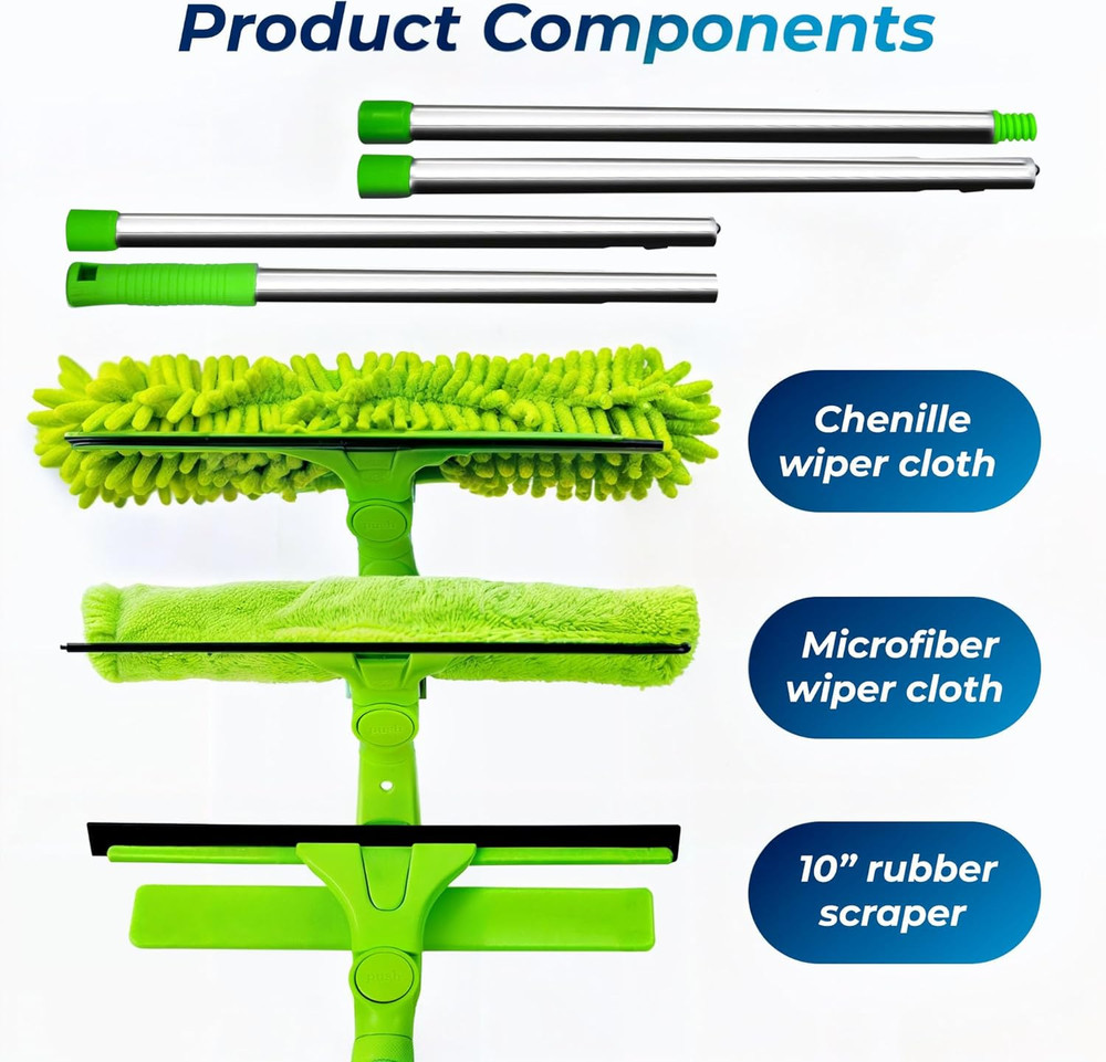 Professional Window Squeegee Window Cleaning 2 in 1 Rotatable Window Cleaning