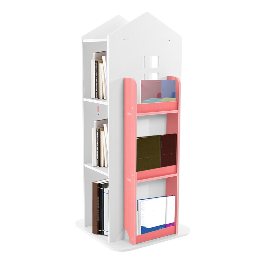 4-Tier Rotating Bookshelf with 360° Access - Sturdy Storage Solution