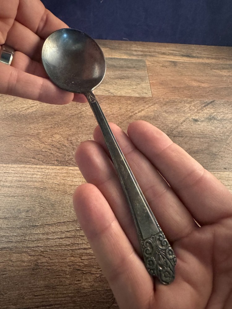 Rogers DeLuxe Plate Silverplated Soup Spoon Precious Pattern