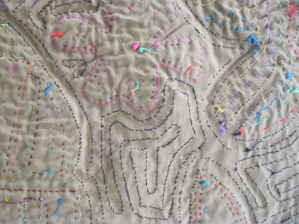 Kuna Native Hand-Stitch Panama Mola E1308 Complex Carnivore