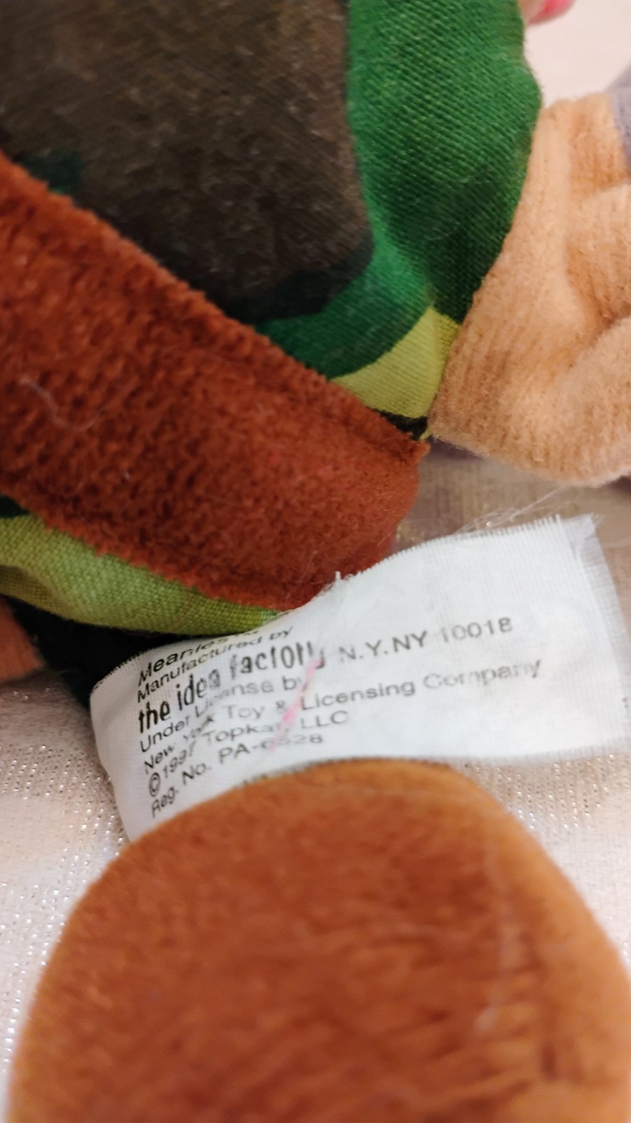 Vintage Meanies Series One Lot Of 2 Funny Plush Beanies Armydillo & Elephant