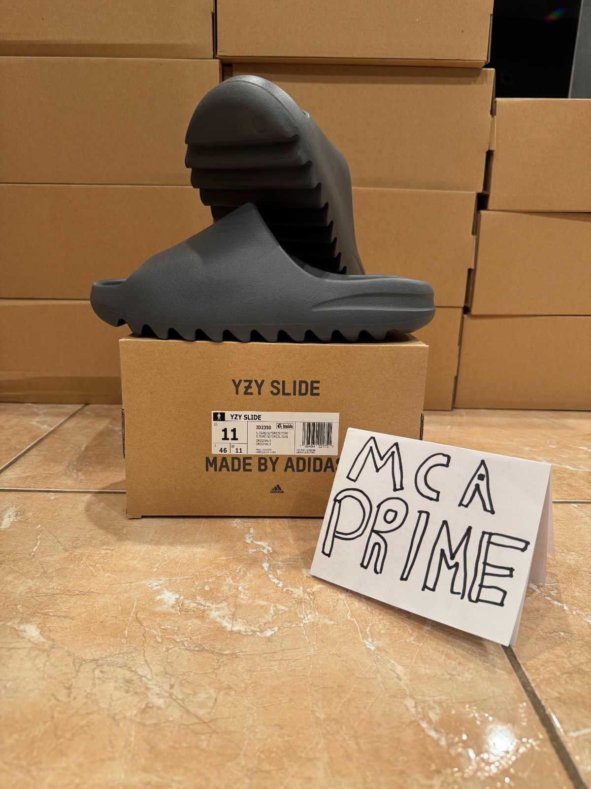Adidas Yeezy Slide Slate Grey Size 11 ID2350 (BRAND NEW WITH RECEIPT)